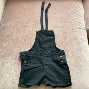 Madewell Short Overalls in Washed Black - Women's Size Small
